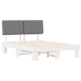 Letto con Testiera Rivestita Grigio chiaro 160 x 200 cm