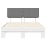Letto con Testiera Rivestita Grigio chiaro 160 x 200 cm