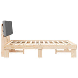 Letto con Testiera Rivestita Grigio chiaro 150 x 200 cm