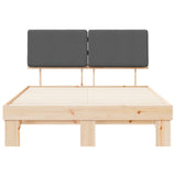 Letto con Testiera Rivestita Grigio scuro 140 x 200 cm