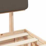 Letto con Testiera Rivestita Talpa 140 x 200 cm Pino massello