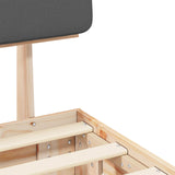 Letto con Testiera Rivestita Grigio scuro 120 x 200 cm