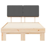 Letto con Testiera Rivestita Grigio scuro 120 x 200 cm