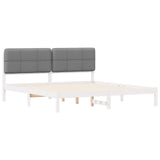 Letto con Testiera Rivestita Grigio chiaro 120 x 200 cm