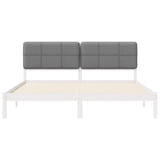 Letto con Testiera Rivestita Grigio chiaro 120 x 200 cm