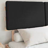 Letto con Testiera Rivestita Nero 140 x 190 cm Pino massello