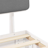 Letto con Testiera Rivestita Grigio chiaro 140 x 190 cm