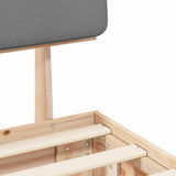 Letto con Testiera Rivestita Grigio chiaro 120 x 190 cm