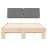 Letto con Testiera Rivestita Grigio chiaro 120 x 190 cm