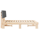 Letto con Testiera Rivestita Grigio scuro 120 x 190 cm