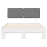 Letto con Testiera Rivestita Grigio chiaro 120 x 190 cm