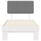 Letto con Testiera Rivestita Grigio chiaro 100 x 200 cm