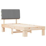 Letto con Testiera Rivestita Grigio chiaro 80 x 200 cm