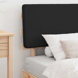 Letto con Testiera Rivestita Nero 90 x 190 cm Pino massello