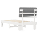 Letto con Testiera Rivestita Grigio chiaro 90 x 190 cm