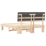 Letto con Testiera Rivestita Grigio scuro 160 x 200 cm