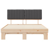 Letto con Testiera Rivestita Grigio scuro 160 x 200 cm