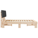 Letto con Testiera Rivestita Grigio scuro 150 x 200 cm