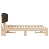 Letto con Testiera Rivestita Talpa 150 x 200 cm Pino massello