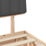 Letto con Testiera Rivestita Grigio scuro 140 x 200 cm