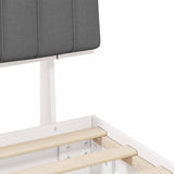 Letto con Testiera Rivestita Grigio chiaro 140 x 200 cm