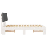 Letto con Testiera Rivestita Grigio chiaro 140 x 200 cm