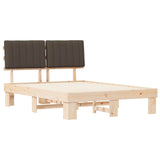 Letto con Testiera Rivestita Talpa 140 x 190 cm Pino massello