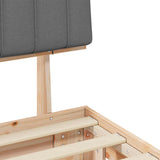 Letto con Testiera Rivestita Grigio chiaro 135 x 190 cm