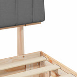 Letto con Testiera Rivestita Grigio chiaro 120 x 190 cm