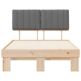 Letto con Testiera Rivestita Grigio chiaro 120 x 190 cm