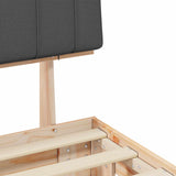 Letto con Testiera Rivestita Grigio scuro 120 x 190 cm