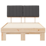 Letto con Testiera Rivestita Grigio scuro 120 x 190 cm