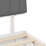 Letto con Testiera Rivestita Grigio chiaro 120 x 190 cm