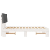 Letto con Testiera Rivestita Grigio chiaro 120 x 190 cm