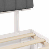 Letto con Testiera Rivestita Grigio chiaro 100 x 200 cm