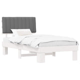 Letto con Testiera Rivestita Grigio chiaro 100 x 200 cm