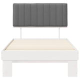 Letto con Testiera Rivestita Grigio chiaro 100 x 200 cm