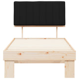 Letto con Testiera Rivestita Nero 90 x 200 cm Pino massello