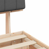 Letto con Testiera Rivestita Grigio scuro 80 x 200 cm