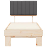 Letto con Testiera Rivestita Grigio scuro 80 x 200 cm