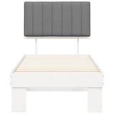 Letto con Testiera Rivestita Grigio chiaro 80 x 200 cm