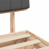 Letto con Testiera Rivestita Grigio scuro 90 x 190 cm