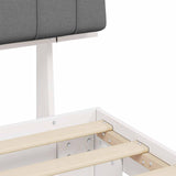 Letto con Testiera Rivestita Grigio chiaro 90 x 190 cm