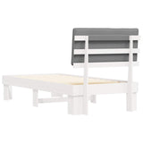 Letto con Testiera Rivestita Grigio chiaro 90 x 190 cm