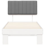 Letto con Testiera Rivestita Grigio chiaro 90 x 190 cm