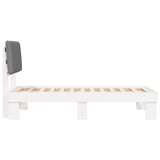 Letto con Testiera Rivestita Grigio chiaro 90 x 190 cm