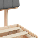 Letto con Testiera Rivestita Grigio chiaro 75 x 190 cm