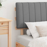 Letto con Testiera Rivestita Grigio chiaro 75 x 190 cm