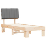 Letto con Testiera Rivestita Grigio chiaro 75 x 190 cm