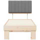 Letto con Testiera Rivestita Grigio chiaro 75 x 190 cm